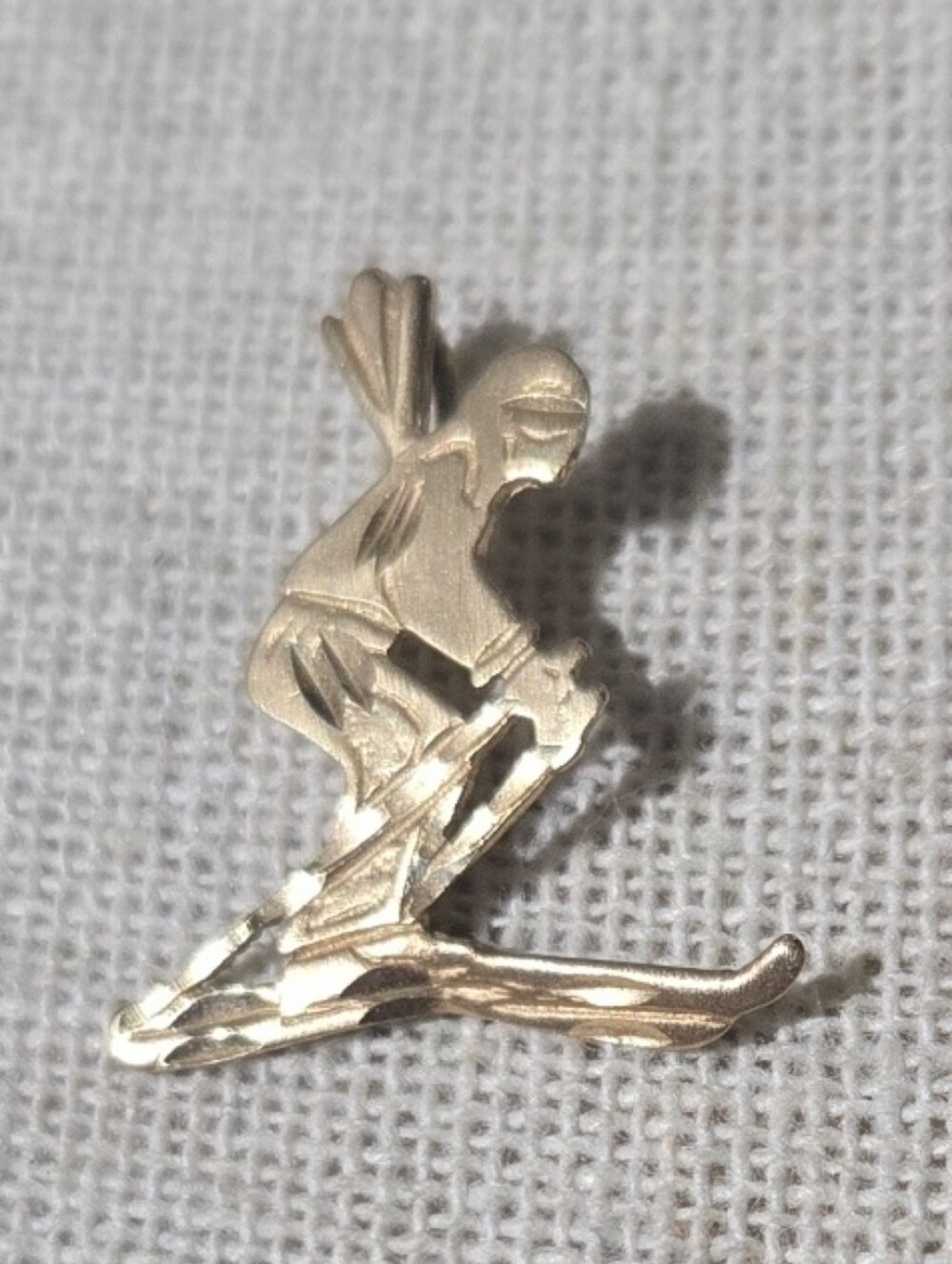 14K Gold Skier Pendant Charm Acid Tested